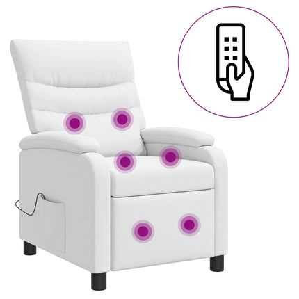 Massagefåtölj Vit Konstläder