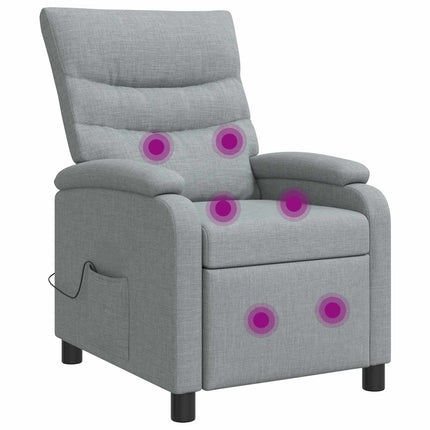 Massagefåtölj Ljusgrå Tyg