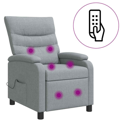 Massagefåtölj Ljusgrå Tyg