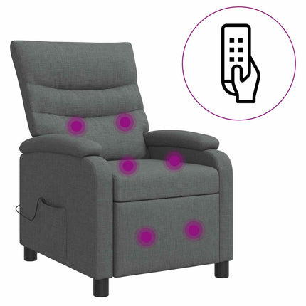 Massagefåtölj Mörkgrå Tyg