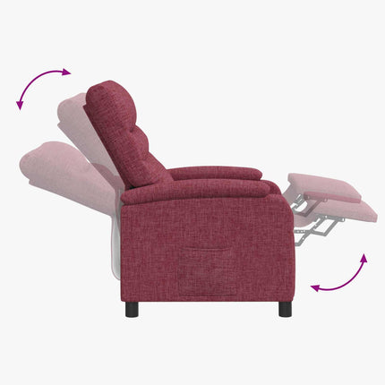 Massagefåtölj Vinröd Tyg