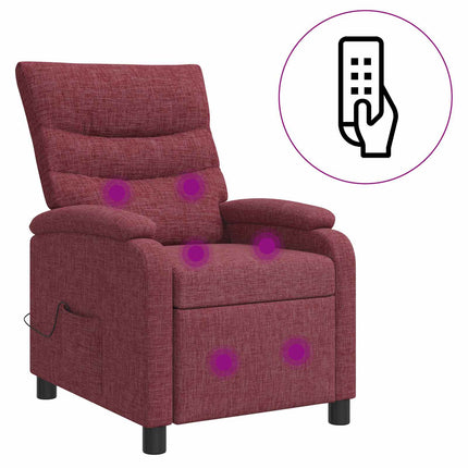 Massagefåtölj Vinröd Tyg