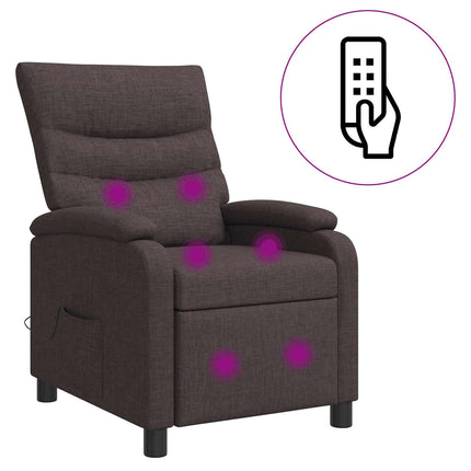 Massagefåtölj Mörkbrun Tyg