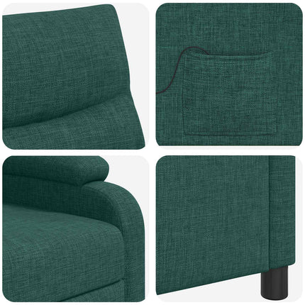 Massagefåtölj Mörkgrön Tyg
