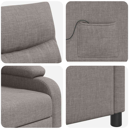 Massagefåtölj Taupe Tyg