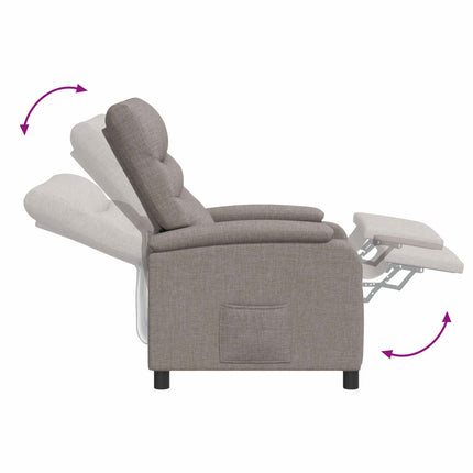 Massagefåtölj Taupe Tyg