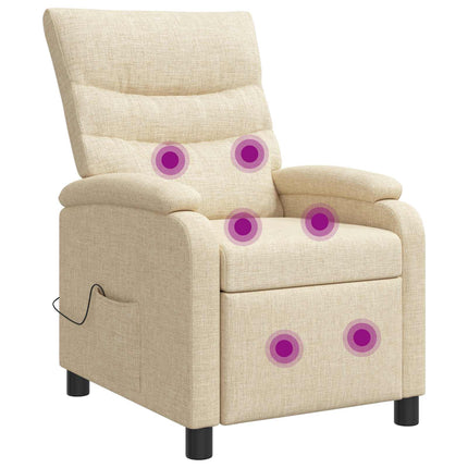 Massagefåtölj Gräddvit Tyg