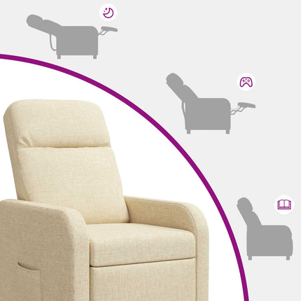 Recliner Gräddvit Tyg