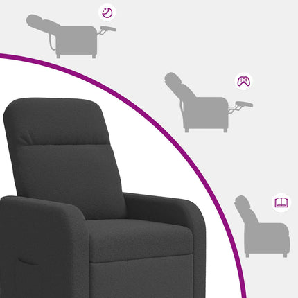 Recliner Mörkgrå Bouclé