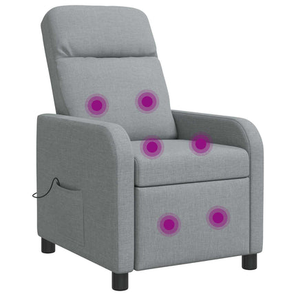 Massagefåtölj Ljusgrå Tyg