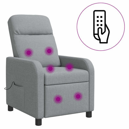 Massagefåtölj Ljusgrå Tyg