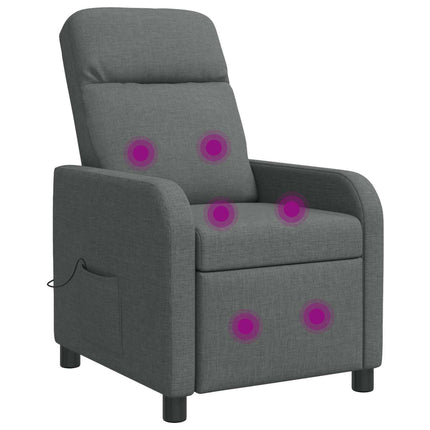 Massagefåtölj Mörkgrå Tyg