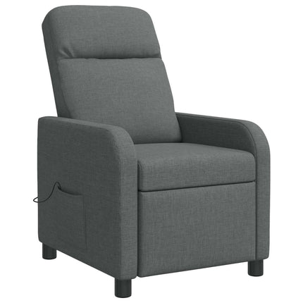 Massagefåtölj Mörkgrå Tyg