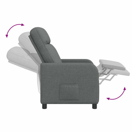 Massagefåtölj Mörkgrå Tyg
