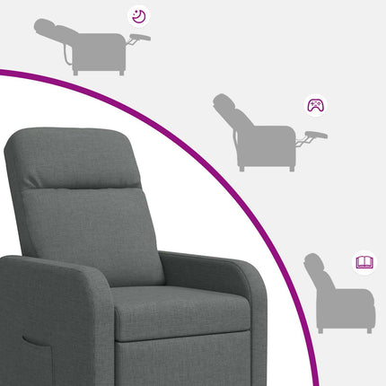 Massagefåtölj Mörkgrå Tyg