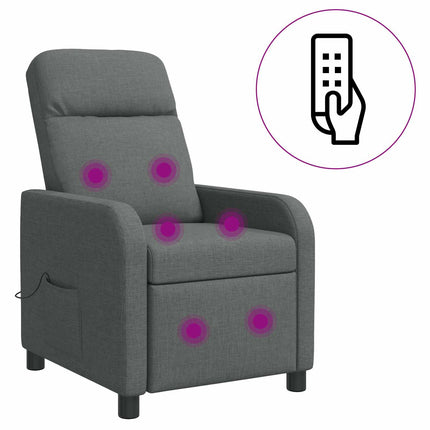Massagefåtölj Mörkgrå Tyg
