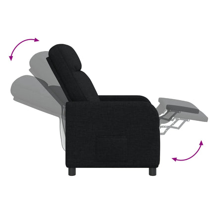 Massagefåtölj Svart Tyg