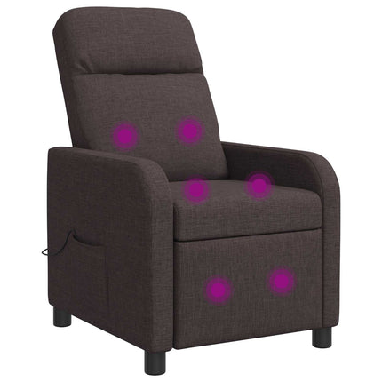 Massagefåtölj Mörkbrun Tyg