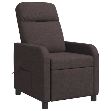 Massagefåtölj Mörkbrun Tyg