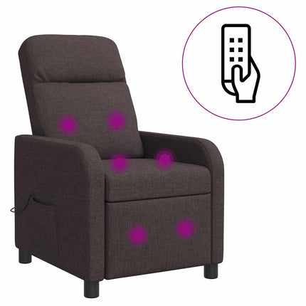 Massagefåtölj Mörkbrun Tyg