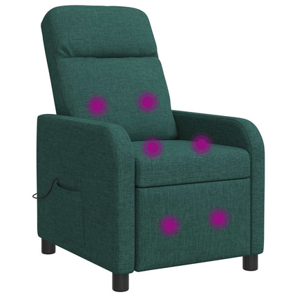 Massagefåtölj Mörkgrön Tyg