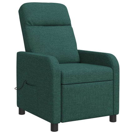Massagefåtölj Mörkgrön Tyg
