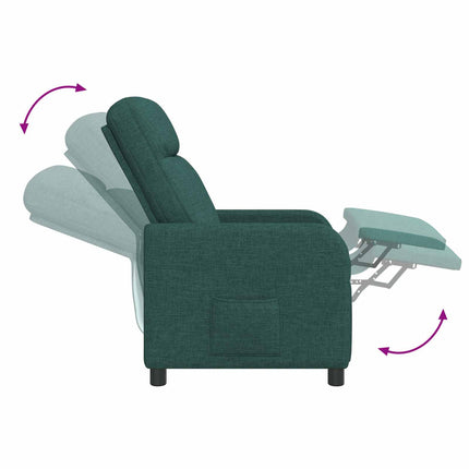 Massagefåtölj Mörkgrön Tyg