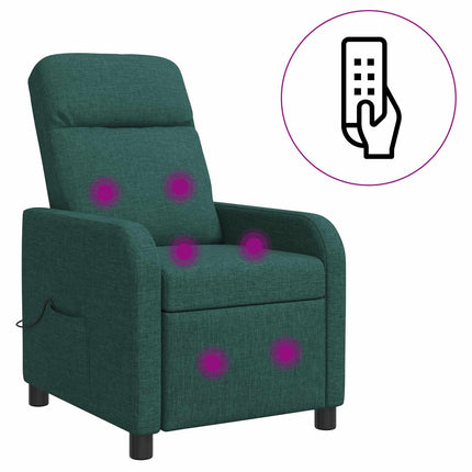 Massagefåtölj Mörkgrön Tyg