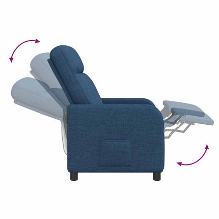 Massagefåtölj Blå Tyg