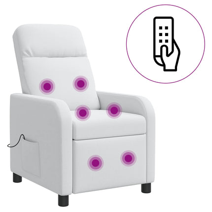 Massagefåtölj Vit Tyg