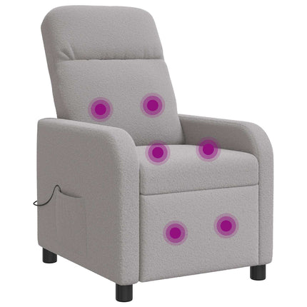 Massagefåtölj Ljusgrå Bouclé