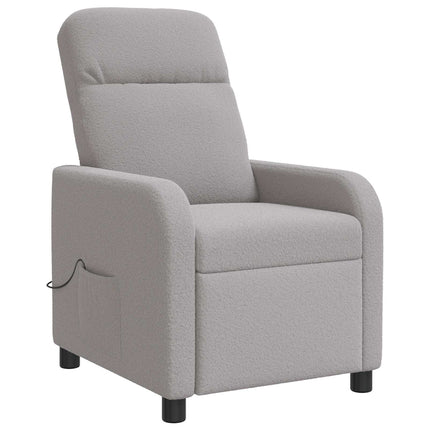 Massagefåtölj Ljusgrå Bouclé