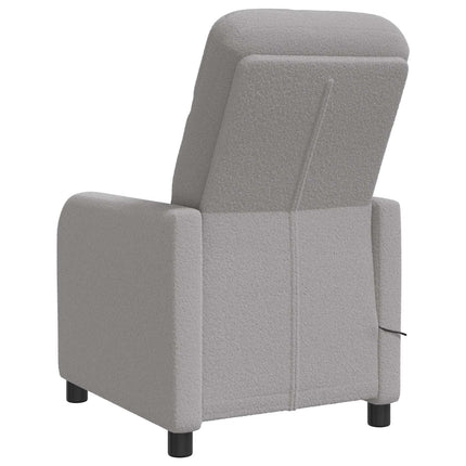 Massagefåtölj Ljusgrå Bouclé