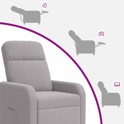 Massagefåtölj Ljusgrå Bouclé