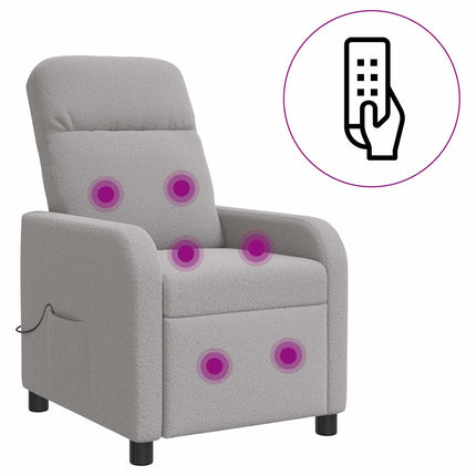 Massagefåtölj Ljusgrå Bouclé