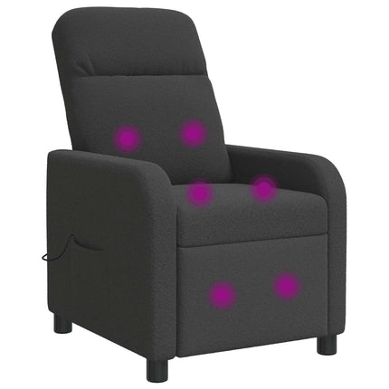 Massagefåtölj Mörkgrå Bouclé