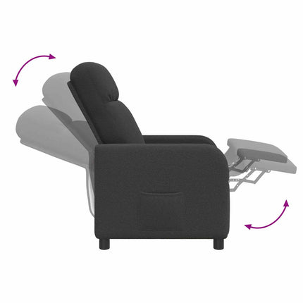 Massagefåtölj Mörkgrå Bouclé