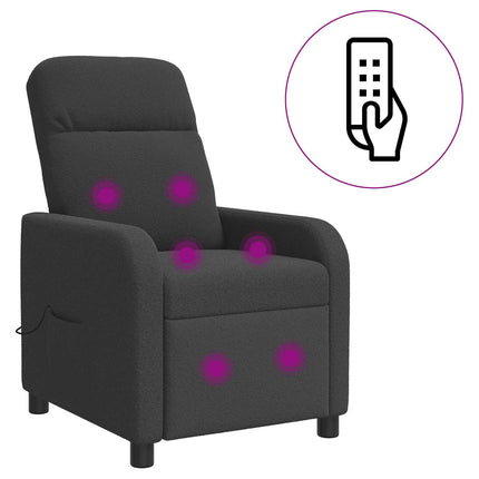 Massagefåtölj Mörkgrå Bouclé