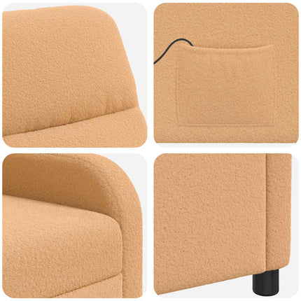 Massagefåtölj Beige Bouclé