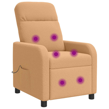 Massagefåtölj Beige Bouclé