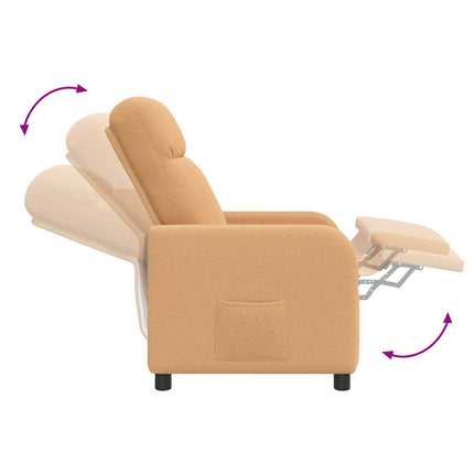 Massagefåtölj Beige Bouclé