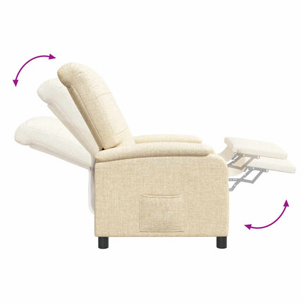 Recliner Gräddvit Tyg