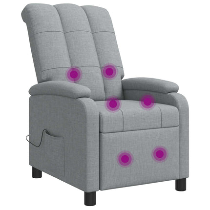 Massagefåtölj Ljusgrå Tyg