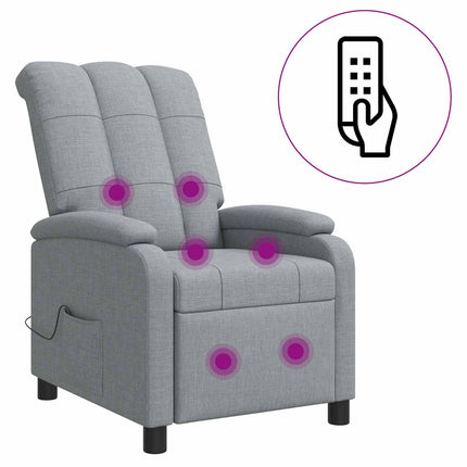 Massagefåtölj Ljusgrå Tyg
