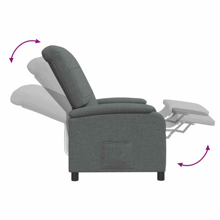 Massagefåtölj Mörkgrå Tyg
