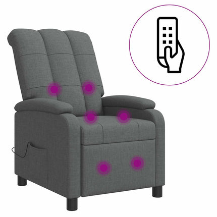 Massagefåtölj Mörkgrå Tyg