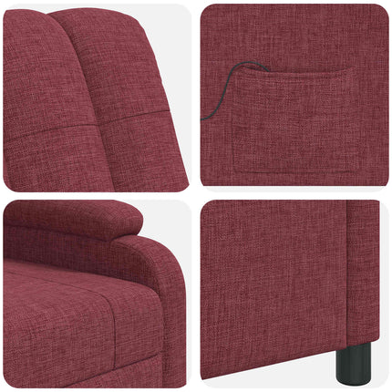Massagefåtölj Vinröd Tyg