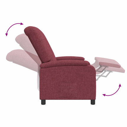 Massagefåtölj Vinröd Tyg