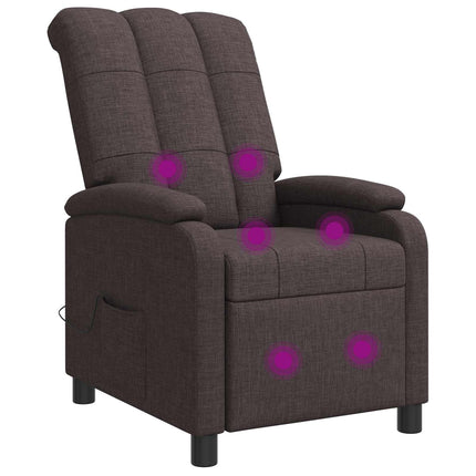 Massagefåtölj Mörkbrun Tyg