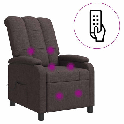 Massagefåtölj Mörkbrun Tyg